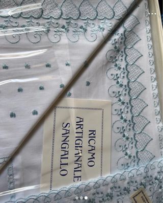 Lenzuolo matrimoniale ricamo sangallo