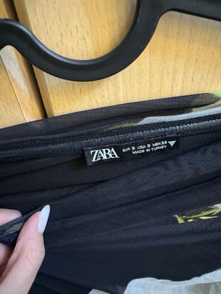 Vestido largo ZARA palabra de honor floral