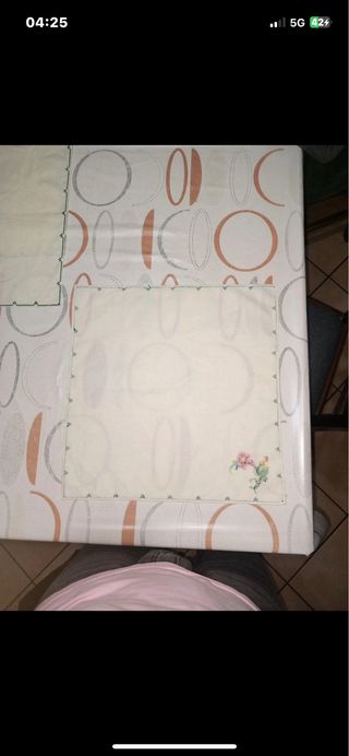 6 Tovagliette Ricamate Punto Croce Cotone