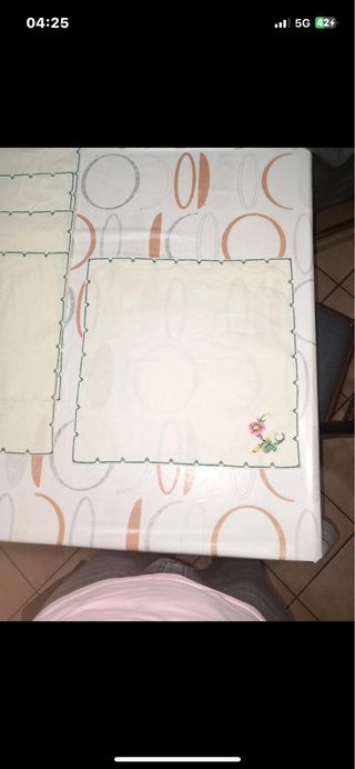 6 Tovagliette Ricamate Punto Croce Cotone