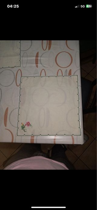 6 Tovagliette Ricamate Punto Croce Cotone