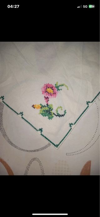 3 Tovagliette Ricamate Punto Croce Cotone