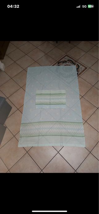 Lenzuolo sopra e federa culla cotone