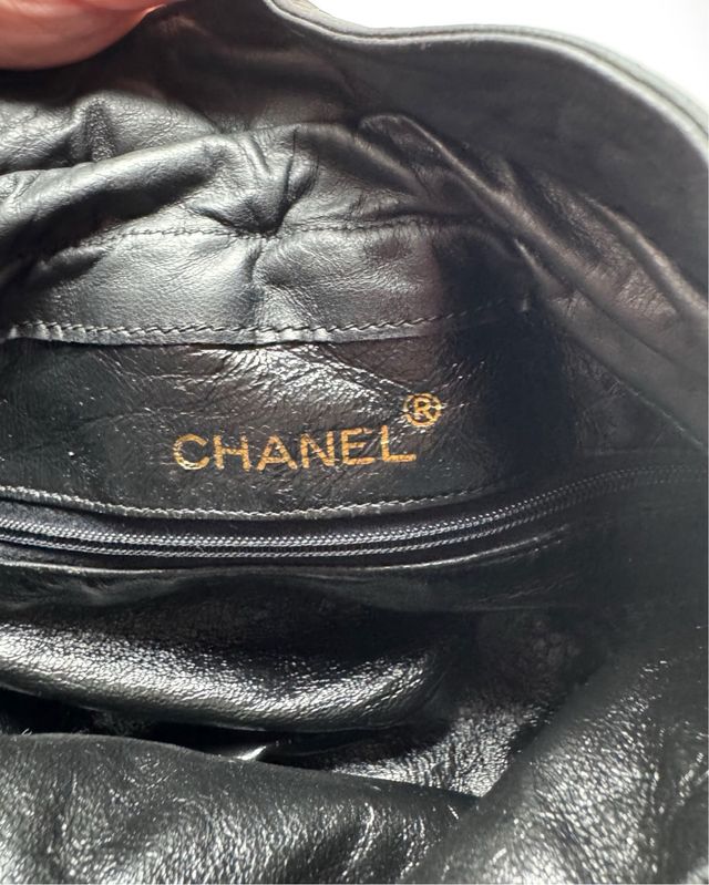 Borsa Chanel in pelle di agnello nera