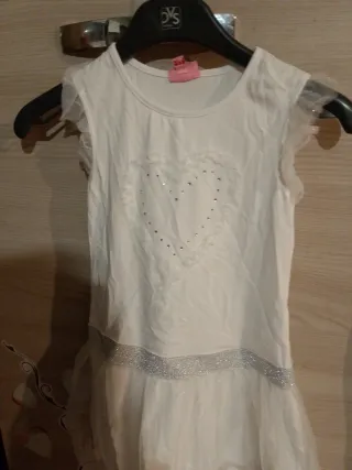 Vestito bianco bambina cuore tg M