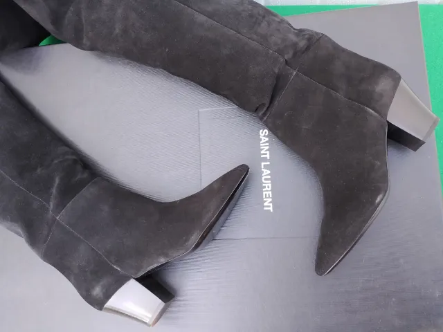 Stivali Saint Laurent Camoscio Nero Tg 37