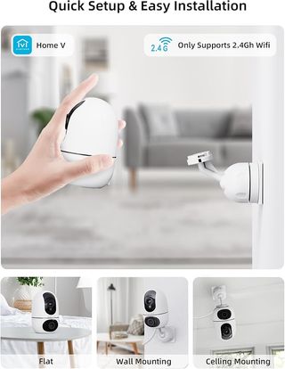 VIRTAVO Cámara WiFi 2.4GHz 1080P Doble Lente