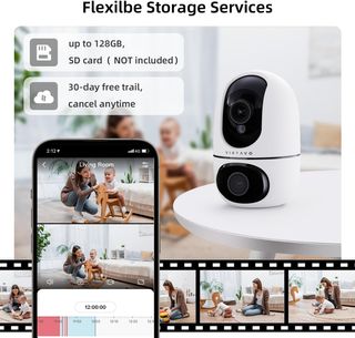 VIRTAVO Cámara WiFi 2.4GHz 1080P Doble Lente
