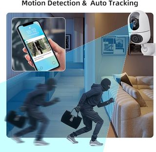 VIRTAVO Cámara WiFi 2.4GHz 1080P Doble Lente