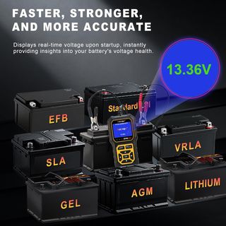 Comprobador digital de baterías, carga y arranque