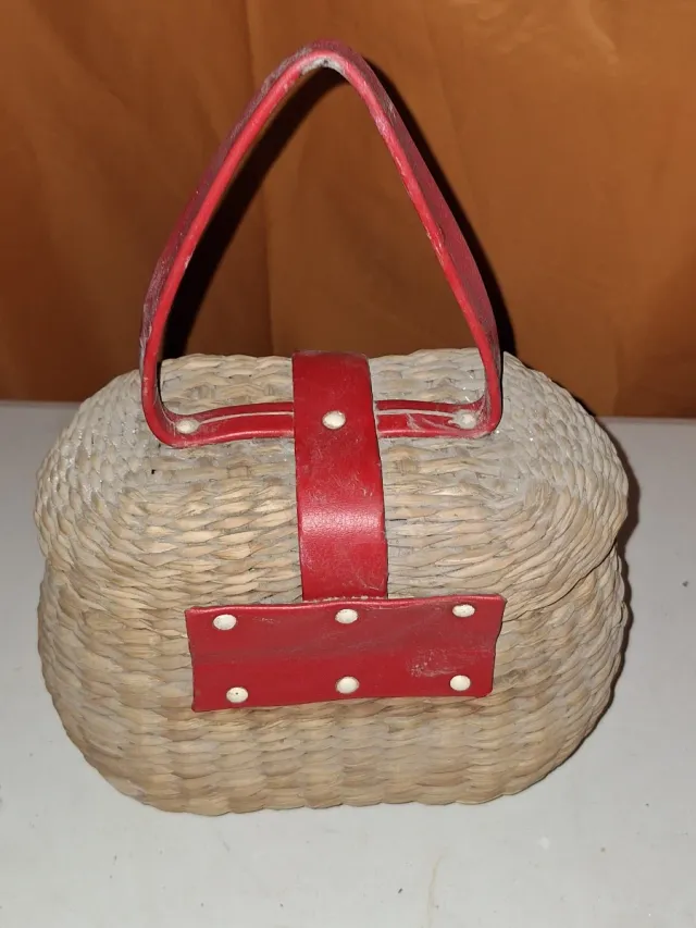 Bolso ibor de mimbre vintage Años 60