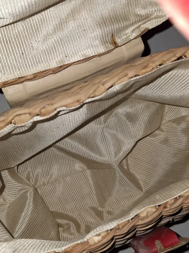 Bolso ibor de mimbre vintage Años 60