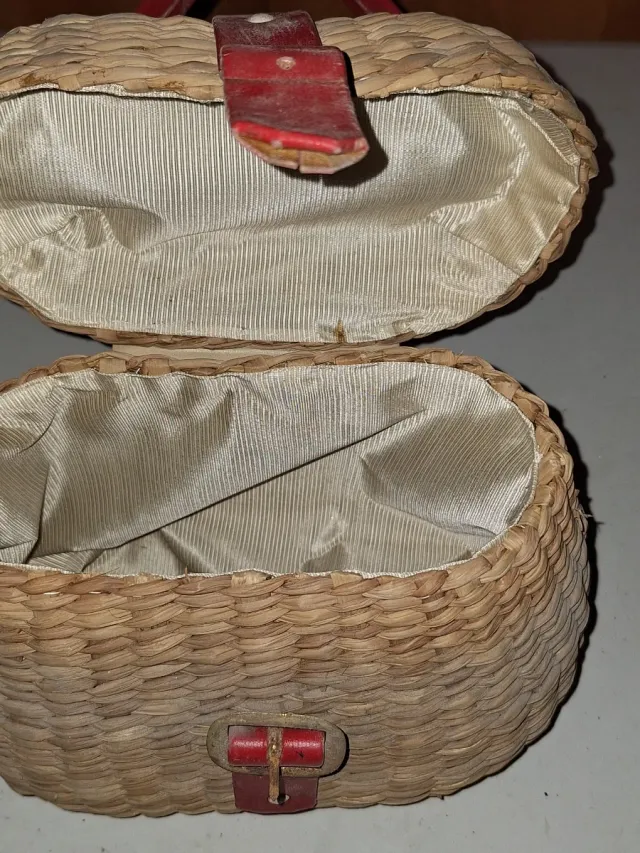 Bolso ibor de mimbre vintage Años 60