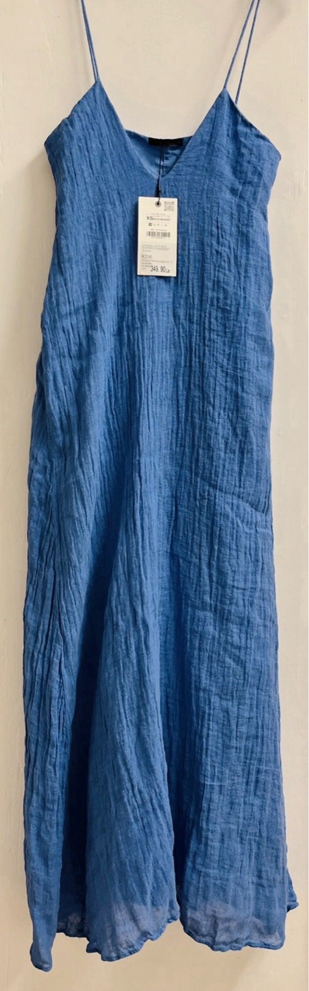 Vestido largo Zara Lino Azul talla XS