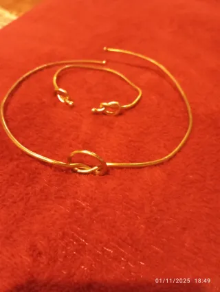 Girocollo e bracciale nodo fatti a mano regolabili