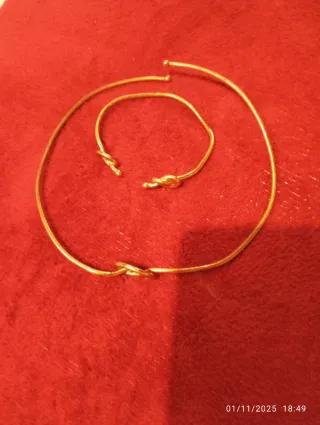 Girocollo e bracciale nodo fatti a mano regolabili