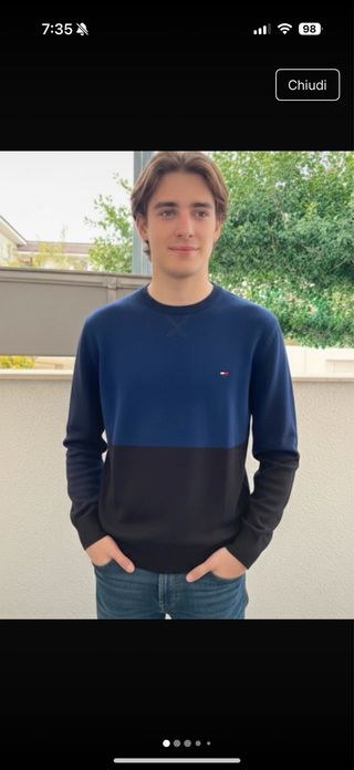Maglione Tommy Hilfiger blu e nero