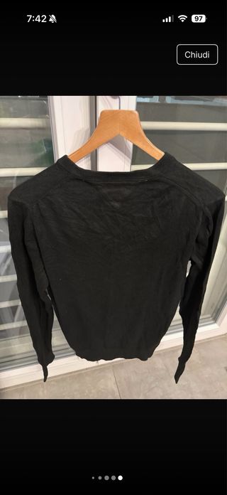 Maglione Tommy Hilfiger nero V-neck