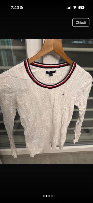 Maglione Tommy Hilfiger bianco taglia S
