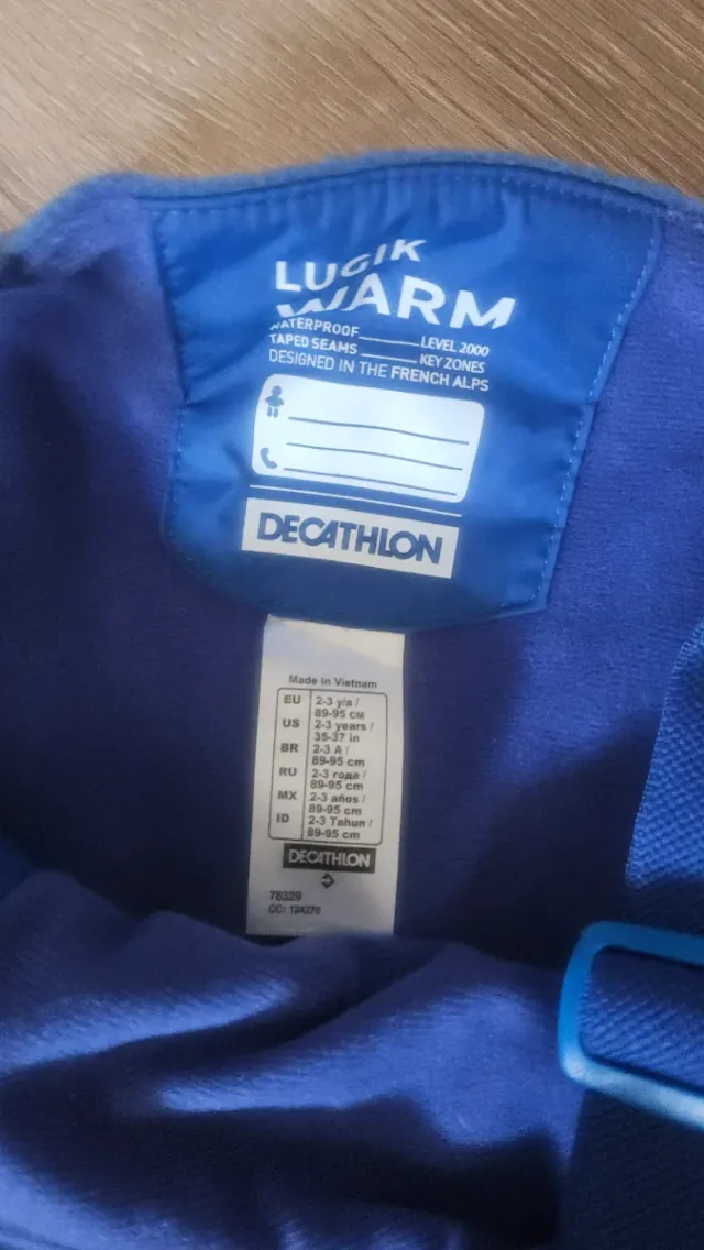 Mono de esquí infantil azul 2-3 años