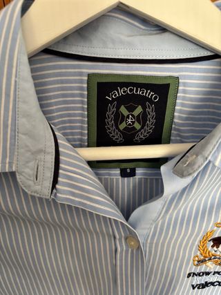 Camisa Valecuatro Mujer Rayas Azul y Blanco