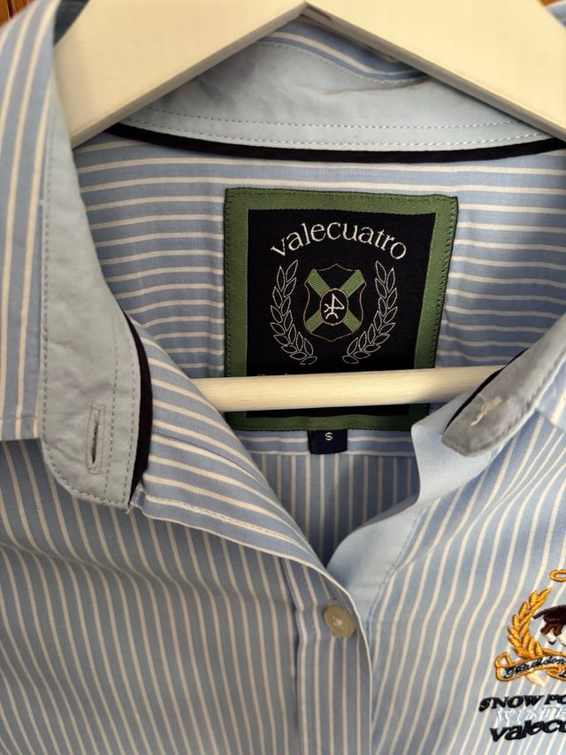 Camisa Valecuatro Mujer Rayas Azul y Blanco