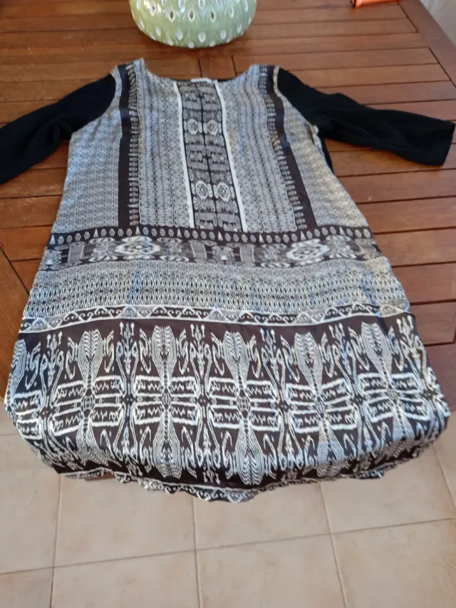 Vestido estampado manga larga