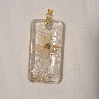 Colgantes Resina Flores Secas Set 4