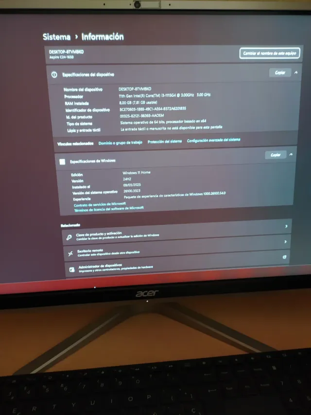 Acer Aspire i3-11.ª Gen AIO