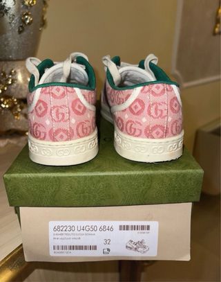 Sneakers Gucci bambina rosa e panna