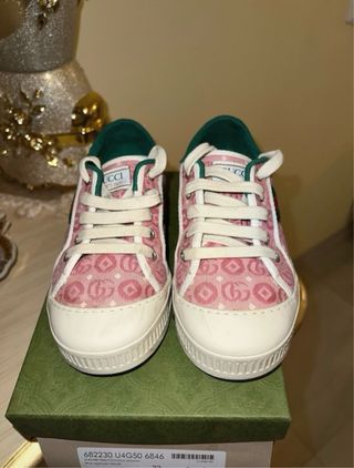Sneakers Gucci bambina rosa e panna