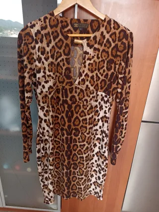 Vestido midi estampado animal print XL