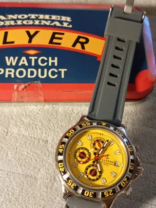 Orologio Calypso Cronografo Giallo Grigio