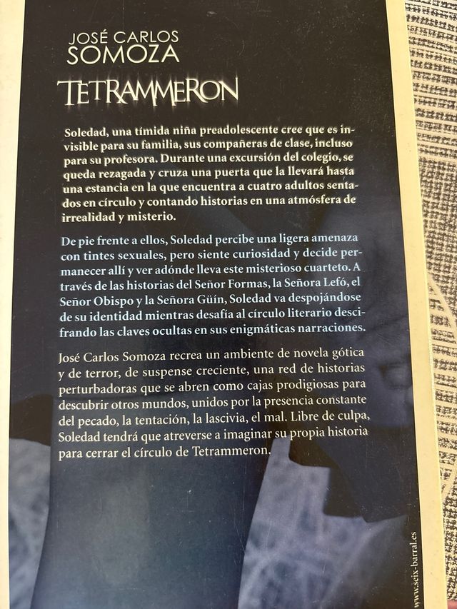 Libro Tetrammeron de José Carlos Somoza