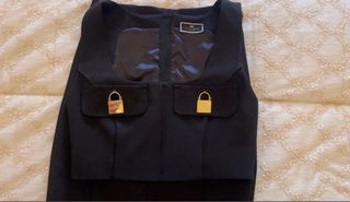 Completo Elisabetta Franchi nero con dettagli oro