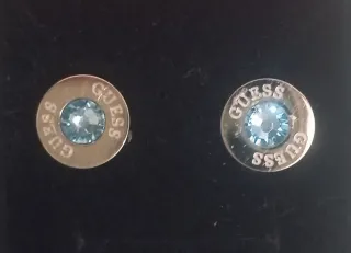 Pendientes Guess Aro Azul Dorado