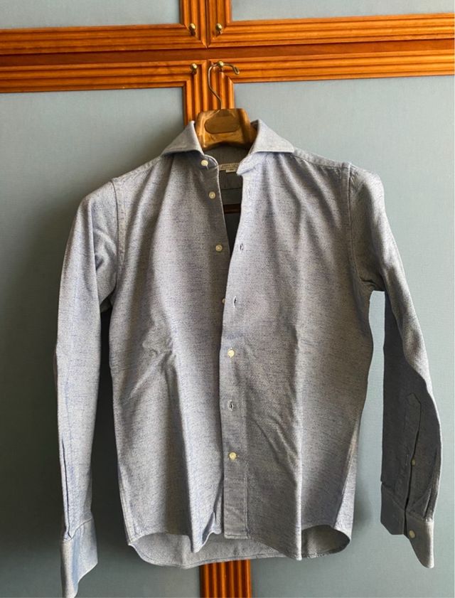 Camicia artigianale blu