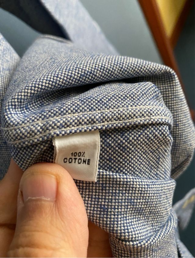 Camicia artigianale blu