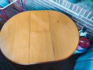 Mesa redonda extensible de madera