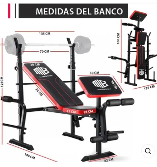 Banco Musculación + Mancuernas. Venta x Separado.