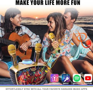 Karaoke Inalámbrico Dorado graffiti