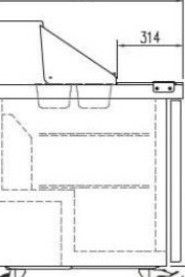 MESA FRÍA PREPARACIÓN CON CÚPULA INOX