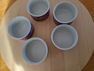 Coppette stuzzichini 5 pezzi decoro rose