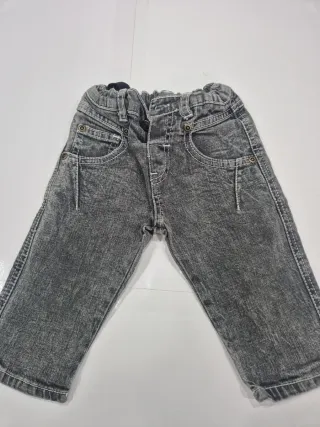 Jeans bimbo grigio effetto stone washed 6/9 mesi