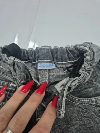 Jeans bimbo grigio effetto stone washed 6/9 mesi