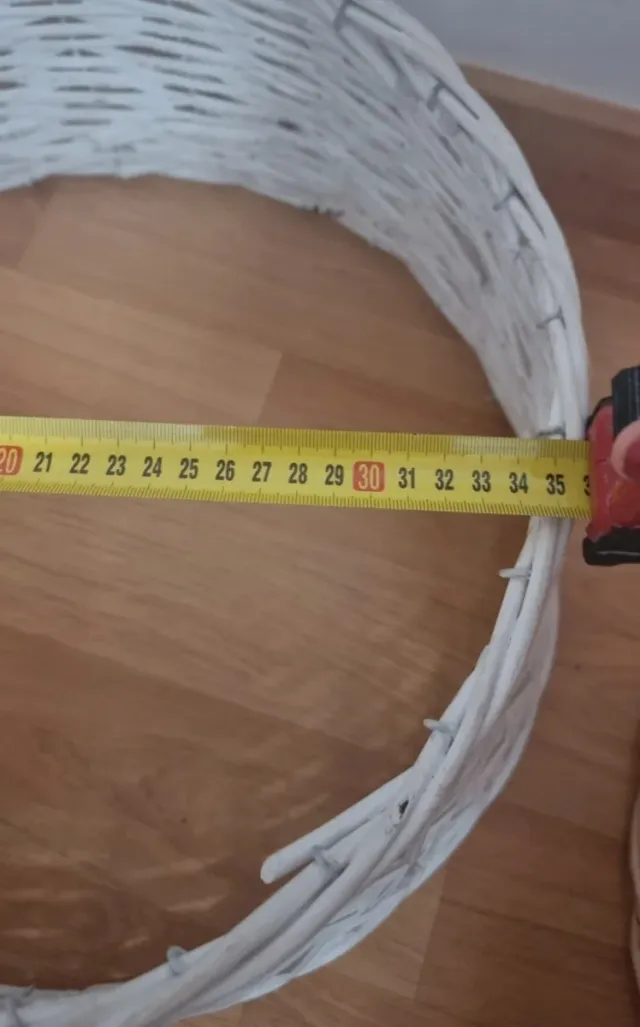 Canasto Mimbre Base Árbol Navidad Blanco