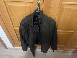 Cazadora Massimo Dutti verde rombos