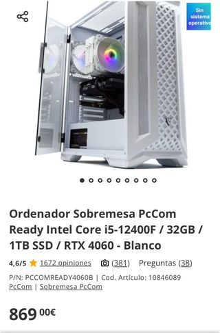 SSD/RTX Intel i5-12400F/32 GB/1 TB Pronto per PCcom