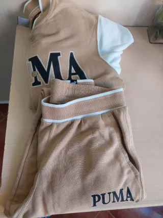 Conjunto Chándal Puma Beige y Blanco Nuevo S/M
