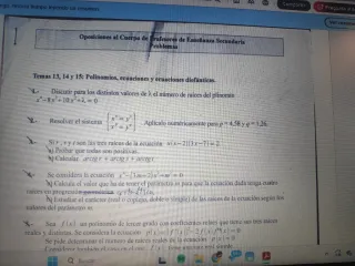 Ejercicios oposiciones matemáticas secundaria